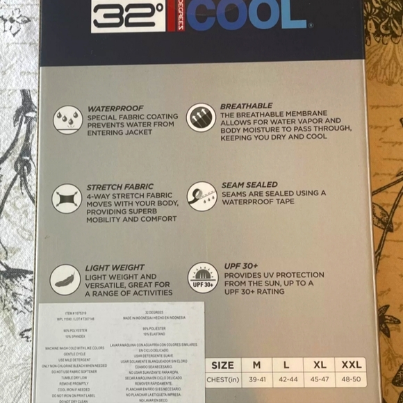 32 Degrees Cool Men's Waterproof Rain Jacket Black XXL NIB Last One - Picture 2 of 6